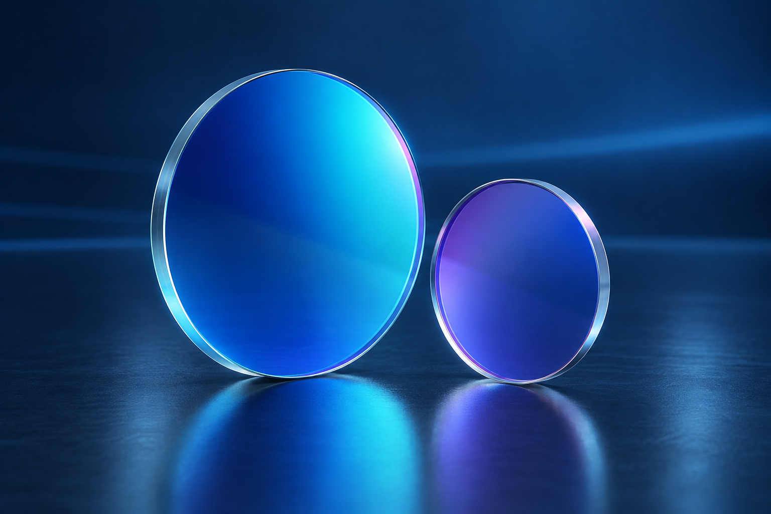 Optical Filters on a blue background
